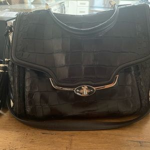 Beautiful brown crocodile print Coach Carryall. Authentic. Gorgeous. Like new.